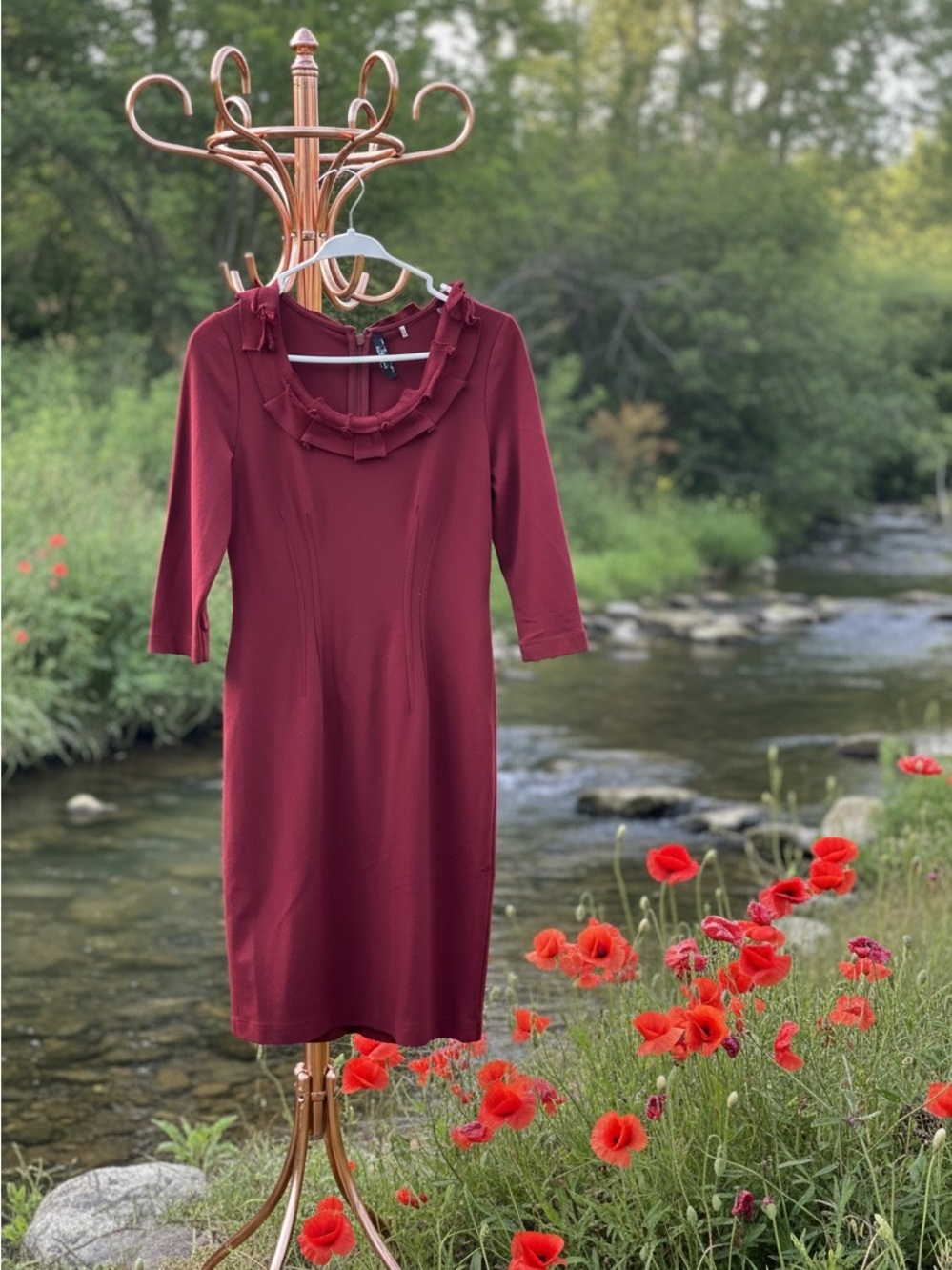 Elie Tahari cranberry dress
